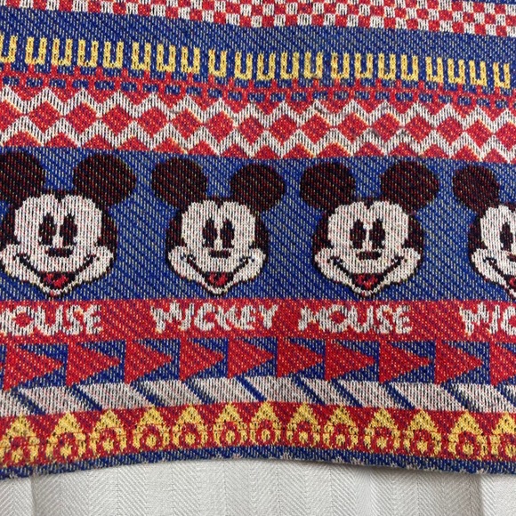 Zara Disney Mickey Mouse Knit Sweater Vest Multi-Color Jacquard Crop L Festival - Picture 3 of 5